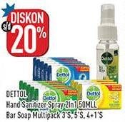 Promo Harga Dettol Hand Sanitizer Spray/Bar Soap  - Hypermart