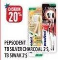 Promo Harga PEPSODENT Sikat Gigi Nature Essentials Siwak 2 pcs - Hypermart