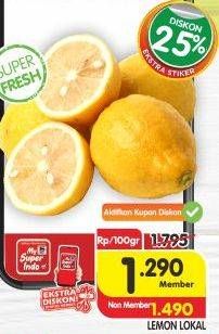 Promo Harga Lemon Lokal per 100 gr - Superindo