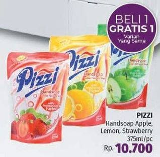Promo Harga PIZZI Hand Soap Apel, Lemon, Strawberry 375 ml - LotteMart