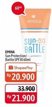 Promo Harga EMINA Sun Battle SPF 30+ PA+++ 60 ml - Alfamidi