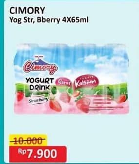 Promo Harga Cimory Yogurt Drink Strawberry, Blueberry per 4 botol 70 ml - Alfamart