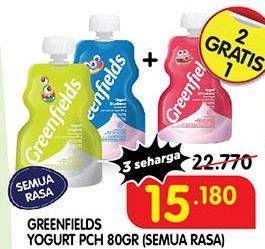 Promo Harga GREENFIELDS Yogurt Squeeze All Variants 80 gr - Superindo