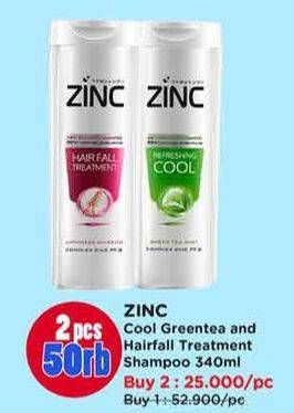 Promo Harga Zinc Shampoo Refreshing Cool, Hair Fall Treatment 340 ml - Watsons