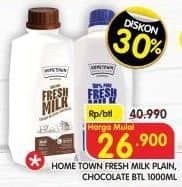 Promo Harga Hometown Fresh Milk Plain, Chocolate 1000 ml - Superindo