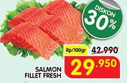 Promo Harga Salmon Fillet per 100 gr - Superindo