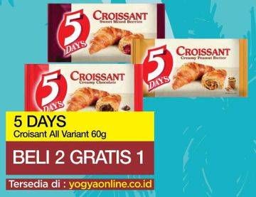Promo Harga 5 DAYS Croissant All Variants 60 gr - Yogya