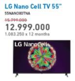 Promo Harga LG 55NANO80TNA | NanoCell TV 55"  - Electronic City