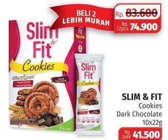 Promo Harga SLIM & FIT Cookies Dark Choco per 10 pcs 22 gr - Lotte Grosir