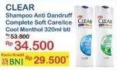 Promo Harga CLEAR Shampoo Complete Soft Care, Ice Cool Menthol 320 ml - Indomaret