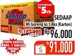 Promo Harga SEDAAP Mie Goreng Original per 40 pcs 90 gr - Hypermart