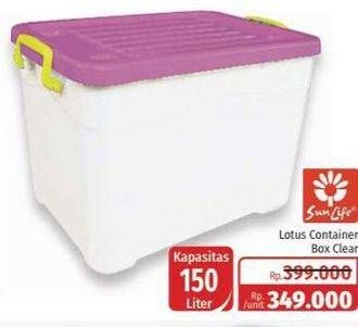 Promo Harga SUNLIFE Lotus Container Box Clear 150000 ml - Lotte Grosir