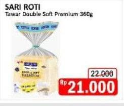 Promo Harga Sari Roti Tawar Double Soft Premium 360 gr - Alfamidi