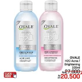Promo Harga Ovale Natural H2O Micellar Water Acne Care, Brightening 100 ml - LotteMart