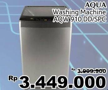Promo Harga AQUA AQW-910 DD | Washing Machine Top Loading 1 Tube  - Giant