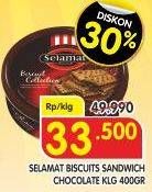 Promo Harga SELAMAT Sandwich Biscuits Chocolate 400 gr - Superindo