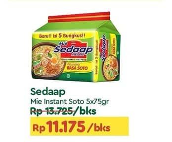 Promo Harga Sedaap Mie Kuah Soto per 5 pcs 75 gr - TIP TOP