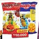 Promo Harga Happy Tos Tortilla Chips Hijau, Hot Chili, Jagung Bakar/Roasted Corn, Merah 140 gr - Alfamart