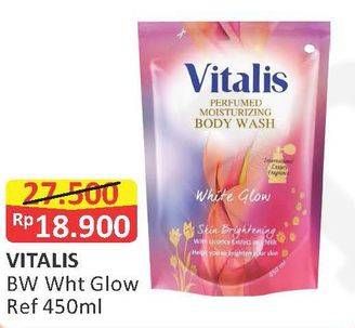 Promo Harga VITALIS Body Wash White Glow 450 ml - Alfamart