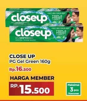 Promo Harga Close Up Pasta Gigi Everfresh Menthol Fresh 160 gr - Yogya