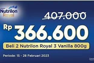 Promo Harga Nutrilon Royal 3 Susu Pertumbuhan Vanila 800 gr - Indomaret