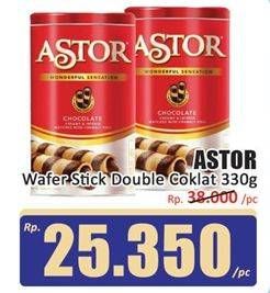 Promo Harga Astor Wafer Roll Double Chocolate 330 gr - Hari Hari