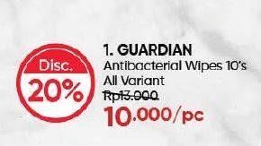 Promo Harga Guardian Protact Clean Antibacterial Wipes All Variants 10 pcs - Guardian