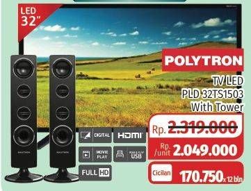 Promo Harga POLYTRON PLD 32TS1053 | LED TV Cinemax 32 inch  - Lotte Grosir