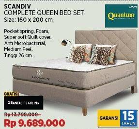 Promo Harga Quantum Scandiv Complete Queen Bed Set 160 X 200 Cm  - COURTS