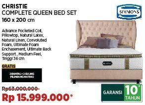 Promo Harga Simmons Christie Bed Set Queen 160x200cm  - COURTS