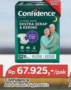 Promo Harga Confidence Adult Diapers Classic Night M15 15 pcs - TIP TOP