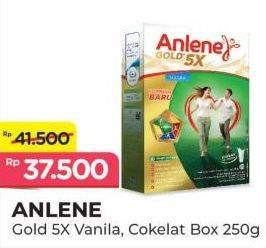 Promo Harga ANLENE Gold Plus 5x Hi-Calcium Vanila, Coklat 250 gr - Alfamart