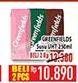 Promo Harga GREENFIELDS UHT Strawberry, Full Cream, Choco Malt 250 ml - Hypermart
