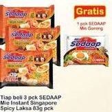 Promo Harga SEDAAP Mie Kuah Singapore Spicy Laksa 83 gr - Indomaret