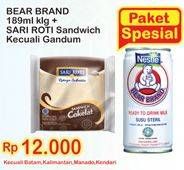 Promo Harga BEAR BRAND Susu Encer + SARI ROTI Sandwich  - Indomaret