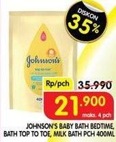 Promo Harga JOHNSONS Baby Bath Bedtime, Bath Top To Toe, Milk Bath 400 mL  - Superindo