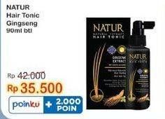 Promo Harga NATUR Hair Tonic Gingseng 90 ml - Indomaret