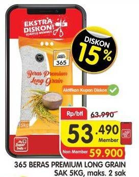 Promo Harga 365 Beras 5 kg - Superindo