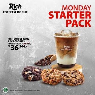 Promo Harga Richeese Factory Rich Coffee + 3 Cookies  - Richeese Factory