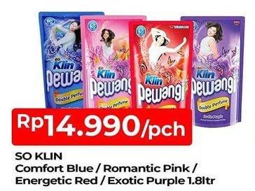 Promo Harga SO KLIN Pewangi Comfort Blue, Energetic Red, Exotic Purple, Romantic Pink 1800 ml - TIP TOP