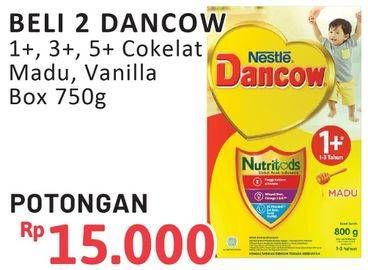 Beli 2 Dancow 1+, 3+, 5+ Cokelat, Madu, Vanilla Box 750g