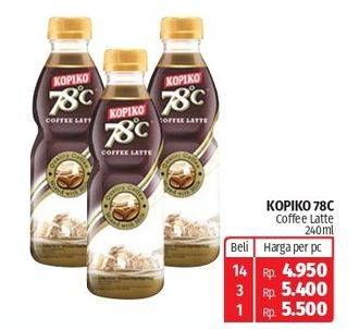 Promo Harga Kopiko 78C Drink Coffee Latte 240 ml - Lotte Grosir