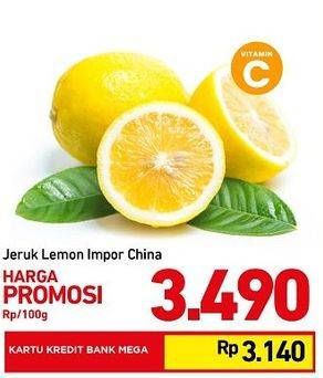 Promo Harga Jeruk Lemon Impor Cina per 100 gr - Carrefour