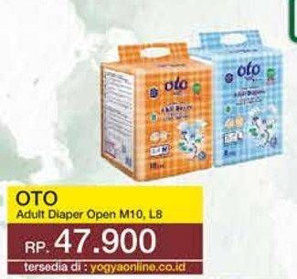 Promo Harga OTO Adult Diapers L8, M10 8 pcs - Yogya
