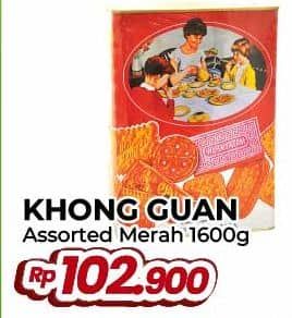 Promo Harga Khong Guan Assorted Biscuit Red 1600 gr - Yogya