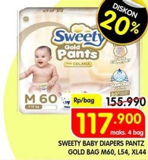 Promo Harga Sweety Gold Pants M60, XL44, L54 44 pcs - Superindo