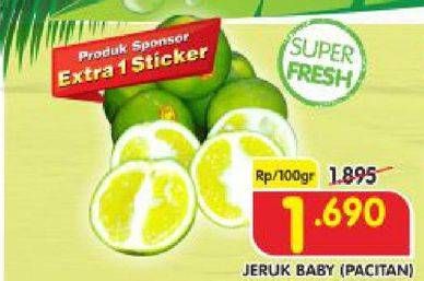 Promo Harga Jeruk Baby Pacitan per 100 gr - Superindo