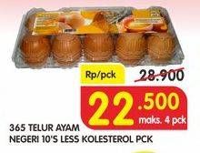 Promo Harga 365 Telur Ayam Negeri Less Cholesterol 10 pcs - Superindo