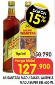 Promo Harga Madu Nusantara Madu Murni 650 ml - Superindo