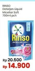 Promo Harga Rinso Detergent Matic Liquid Micellar Soft 700 ml - Indomaret